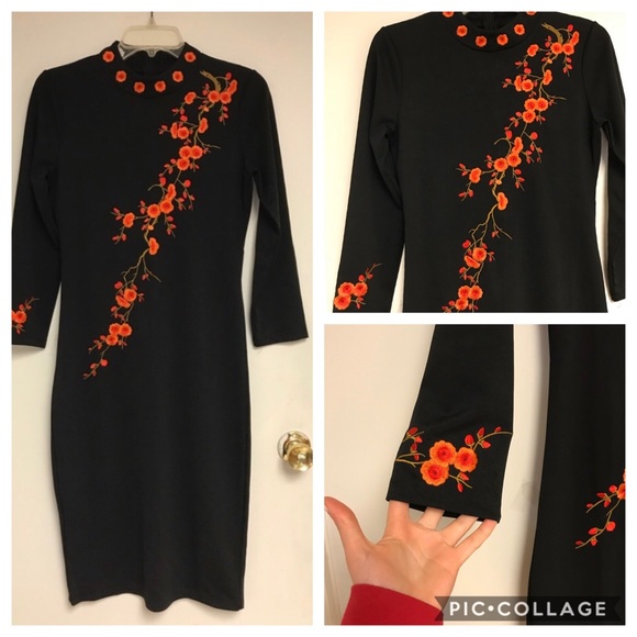 Fashion Mia Dresses & Skirts - NWOT black embroidered dress 😍😍